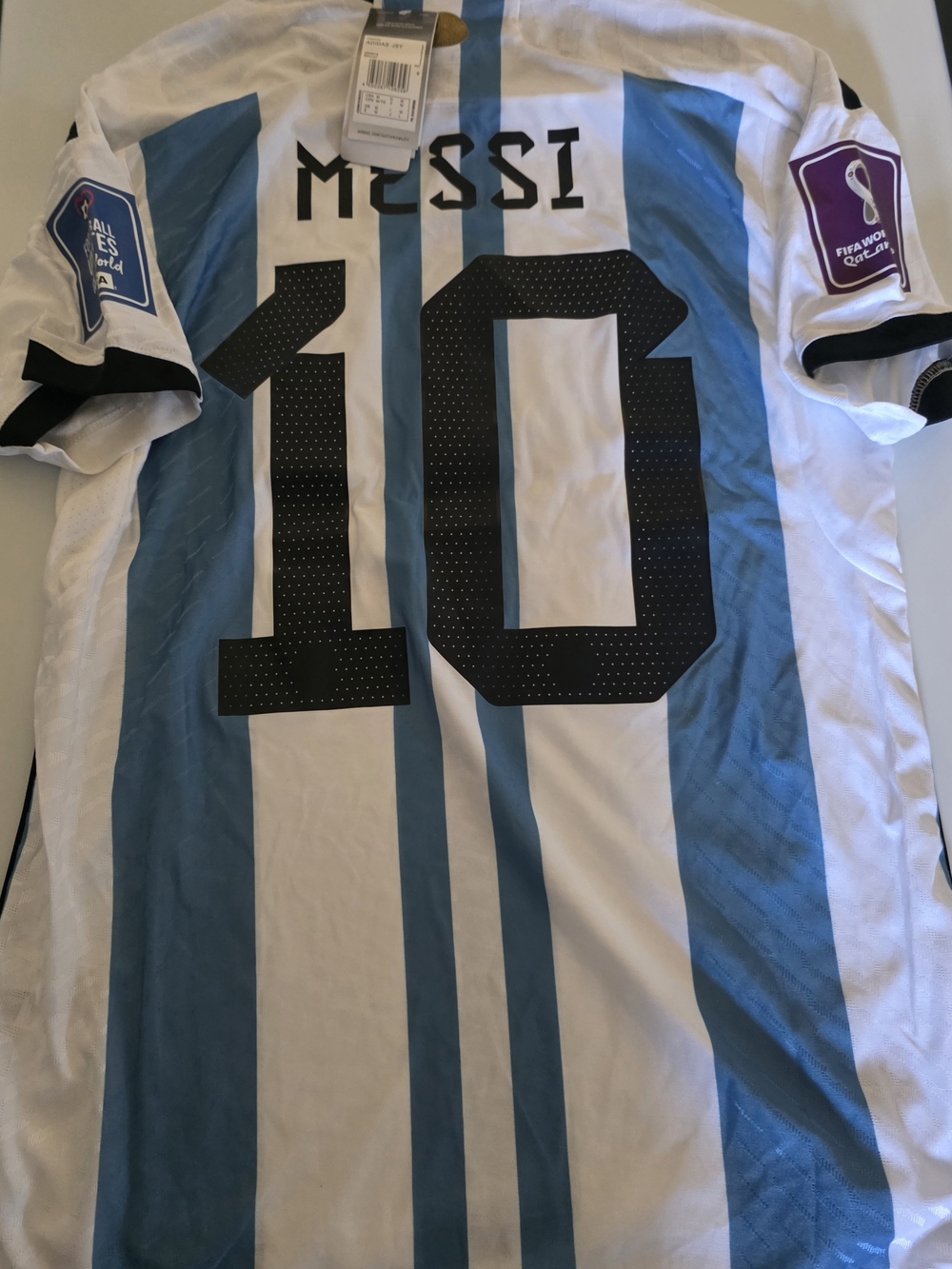 adidas Argentina White & Light Blue Lionel Messi #10 Soccer Jersey